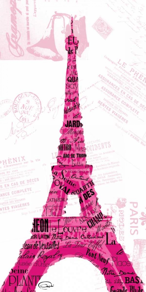 Wall Art Painting id:32058, Name: Pink Eiffel, Artist: OnRei