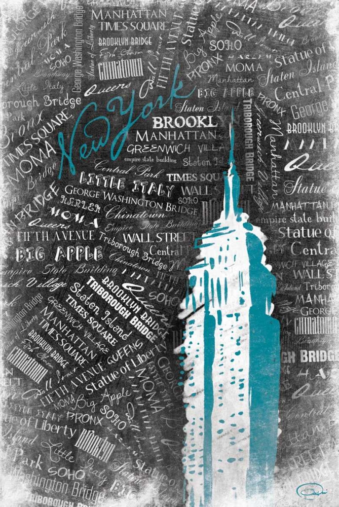 Wall art: Empire Teal, by OnRei