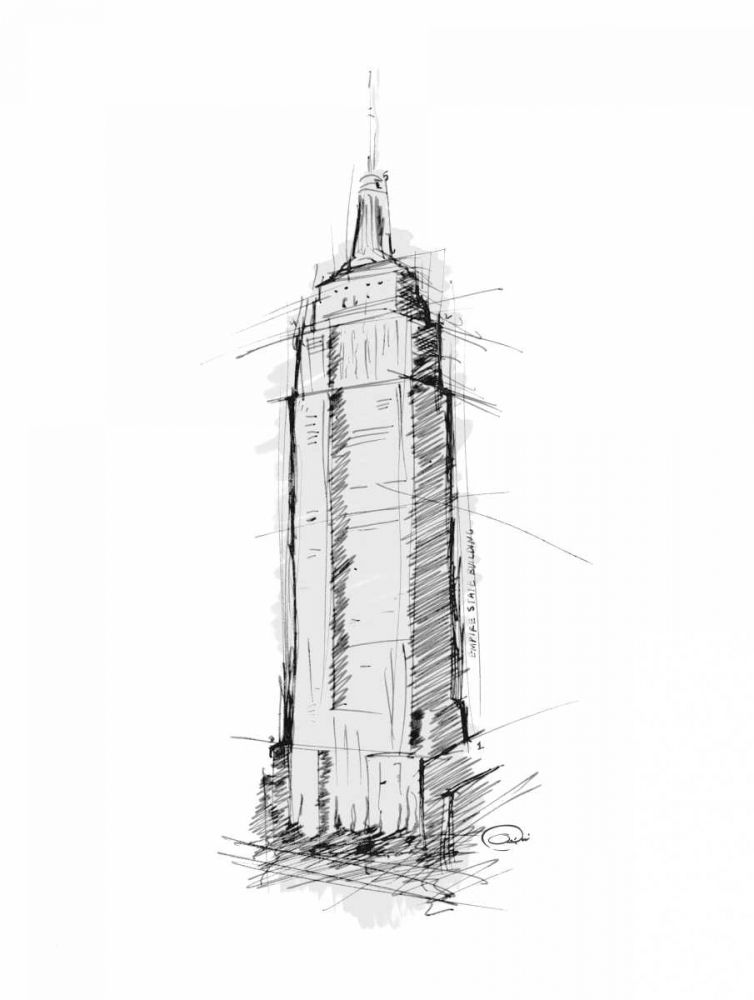 Wall Art Painting id:32098, Name: Empire STATE Sketch, Artist: OnRei