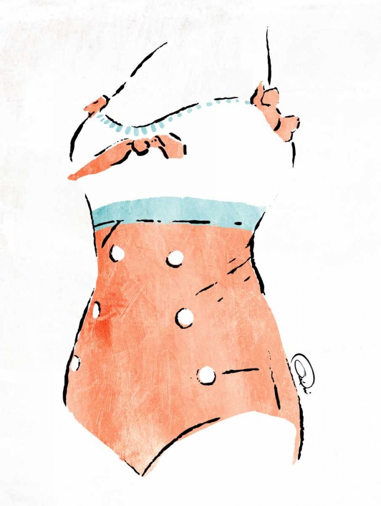 Wall Art Painting id:138969, Name: Vintage Swimsuit Pastel 3, Artist: OnRei