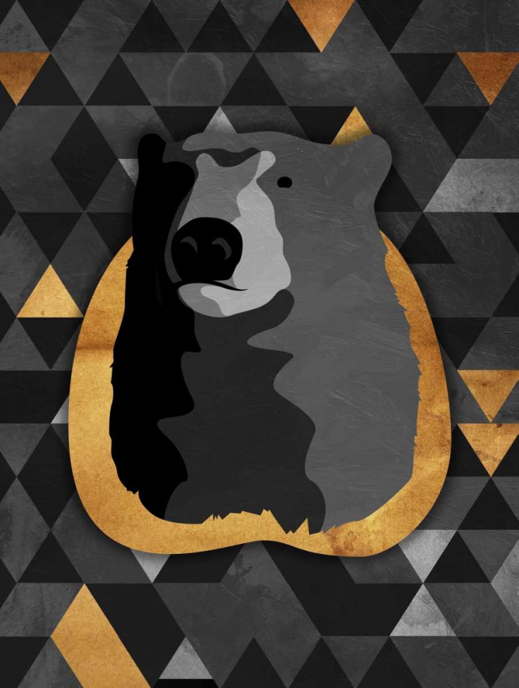 Wall Art Painting id:173921, Name: Dark Gold Triangular Bear, Artist: OnRei