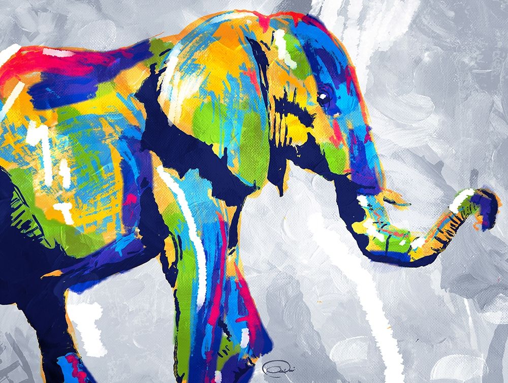 Wall Art Painting id:251455, Name: Colorphant, Artist: OnRei