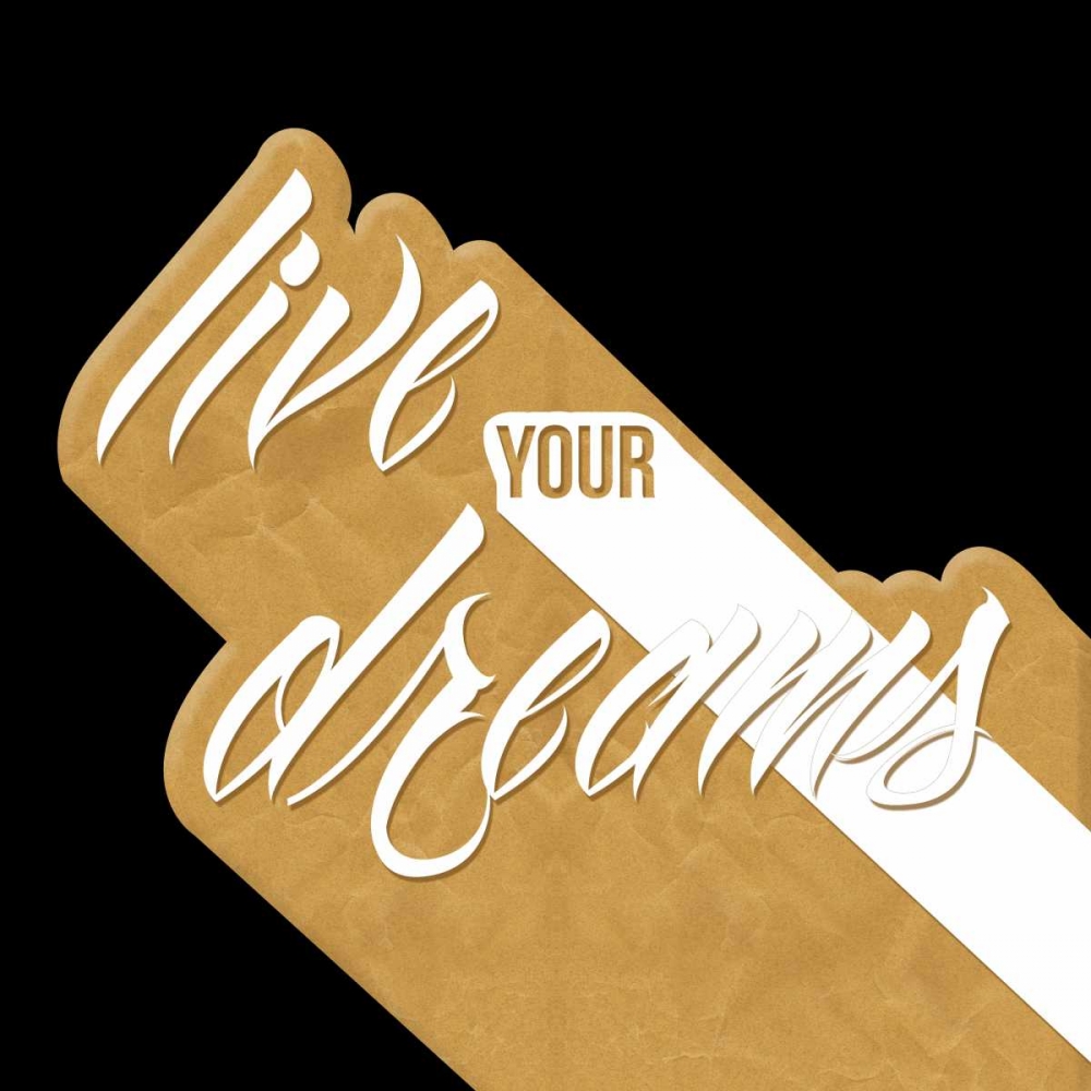 Wall Art Painting id:32239, Name: Live Your Dreams Gold, Artist: OnRei