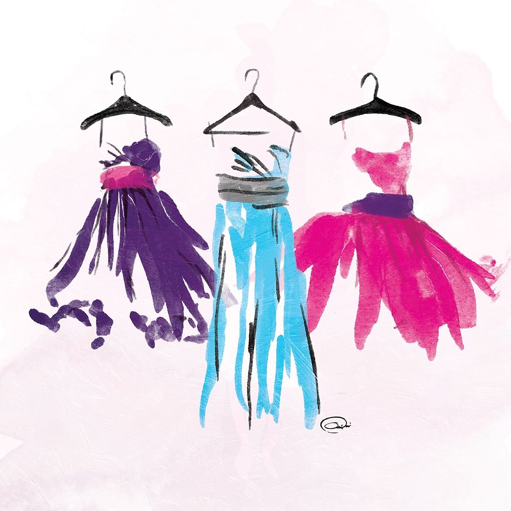 Wall Art Painting id:224607, Name: Dresses Watercolor Mate, Artist: OnRei