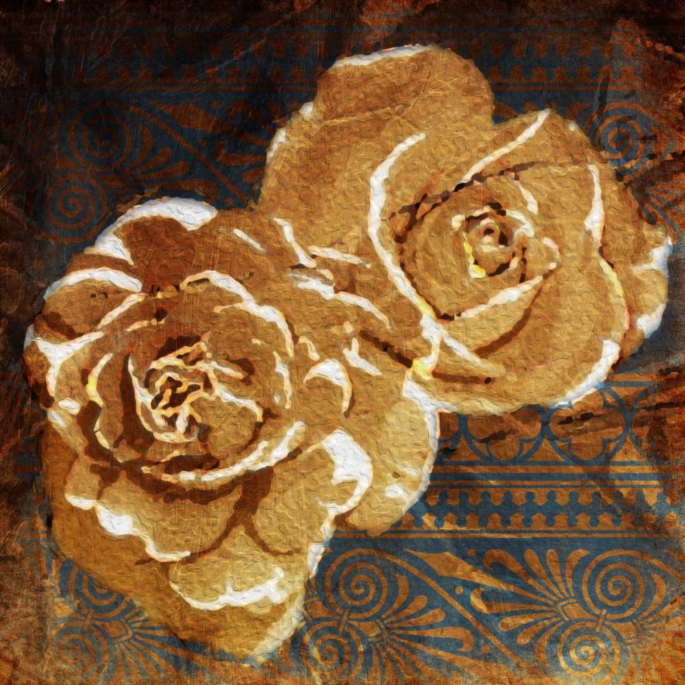Wall art: Loving Navy Gold Roses, by OnRei
