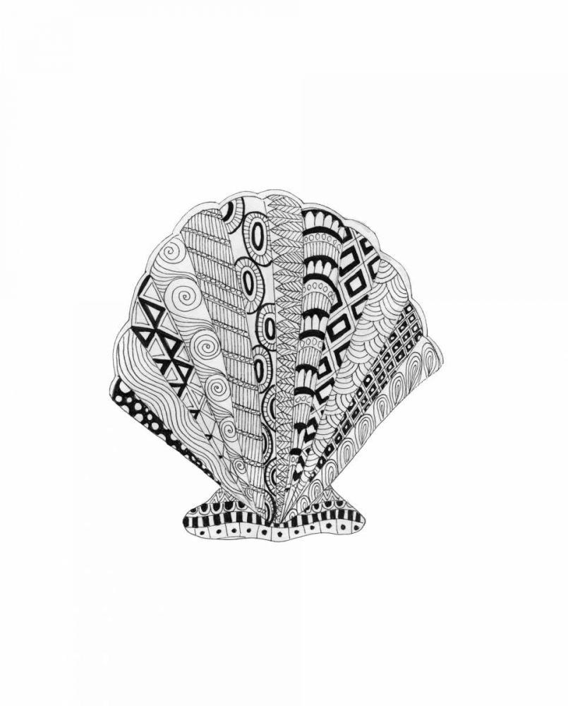 Art Print: BW Decorated Scallop