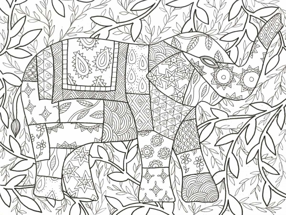 Art Print: Buddha Elephant Floral