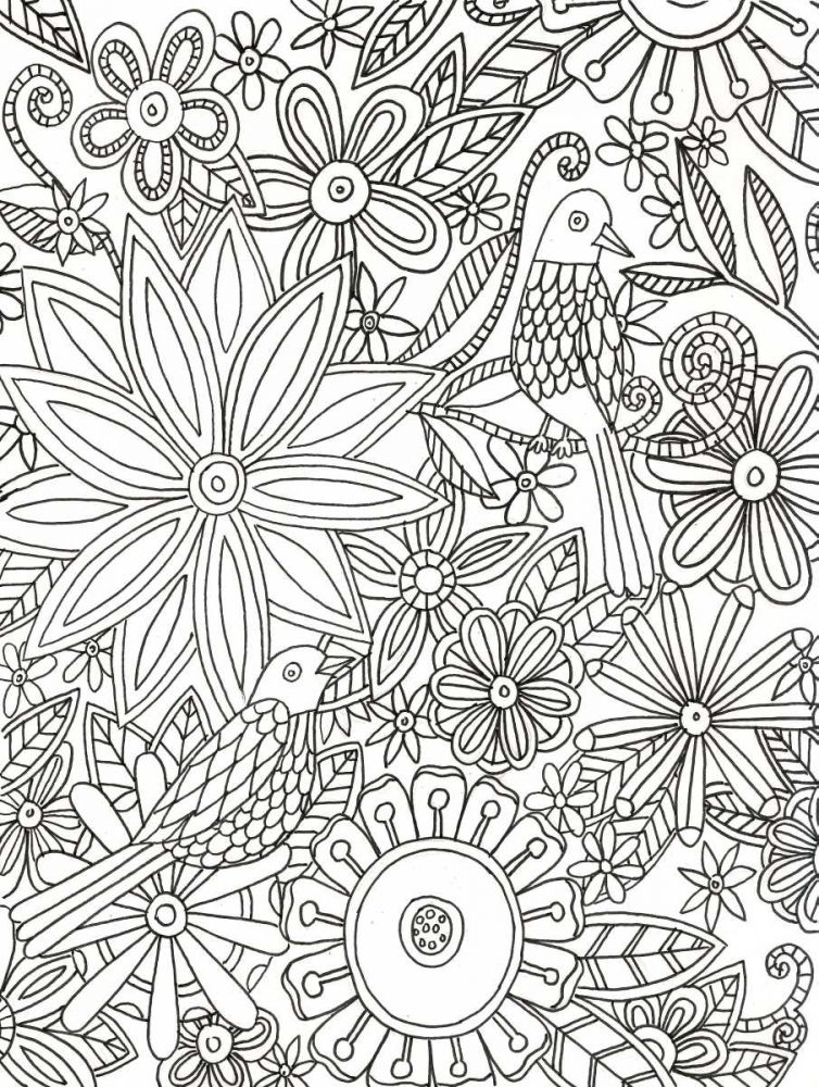 Wall Art Painting id:139070, Name: Floral Birds, Artist: Varacek, Pam