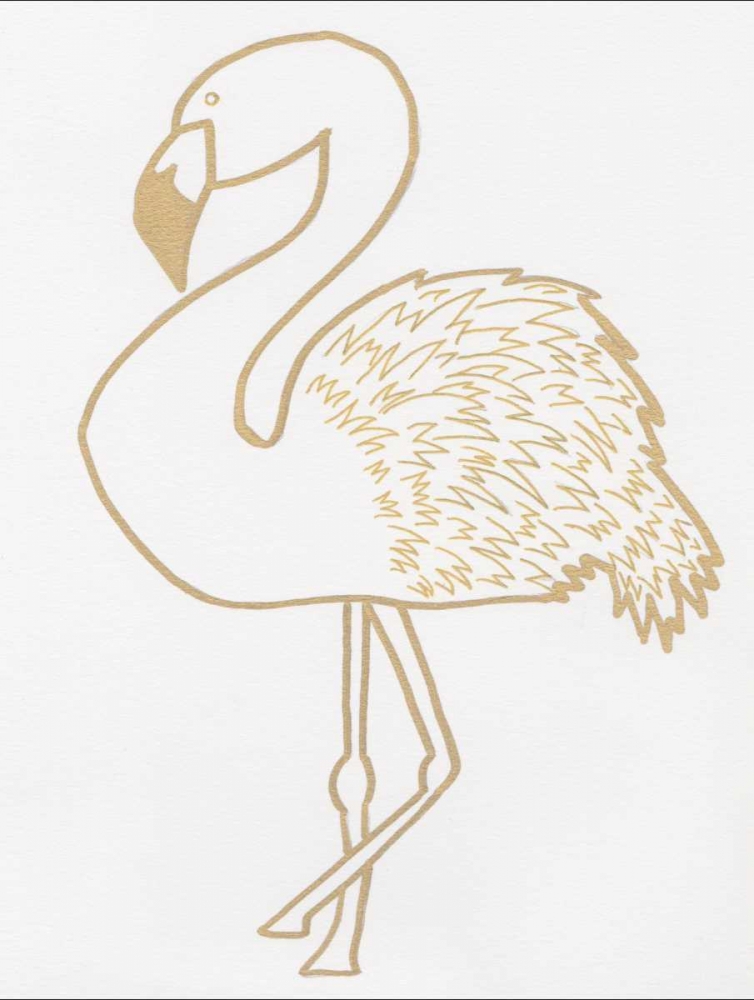 Wall Art Painting id:125964, Name: Golden Flamingo, Artist: Varacek, Pam