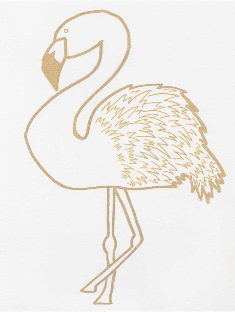 Art Print: Golden Flamingo