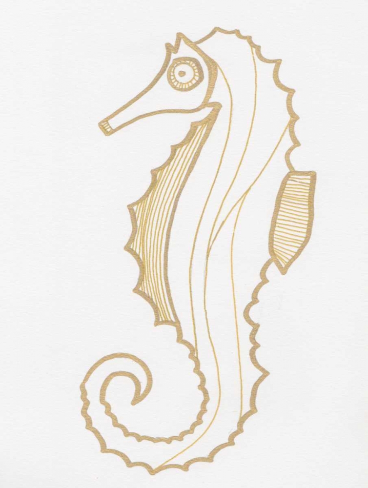Art Print: Golden Seahorse