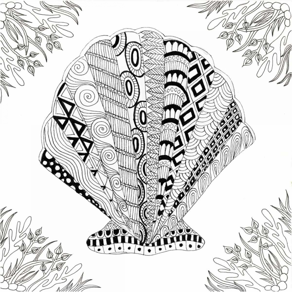 Art Print: Scallop Boardered