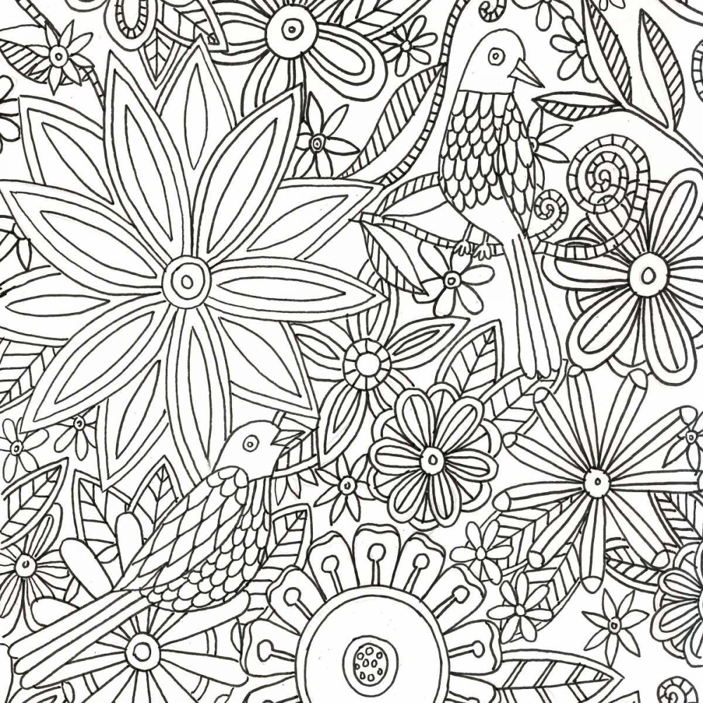 Wall Art Painting id:139096, Name: Floral Birds, Artist: Varacek, Pam