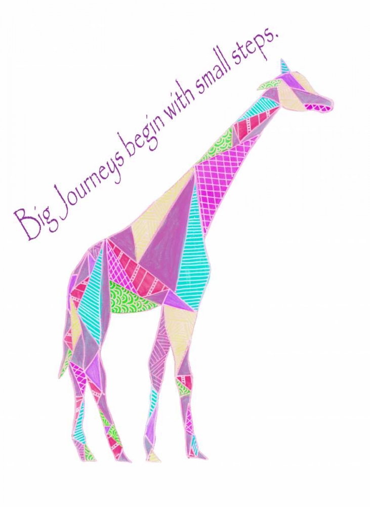 Art Print: Colorpoly Giraffe Big Journeys