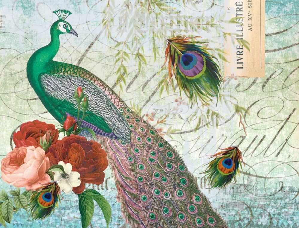 Art Print: Peacock 111 Green