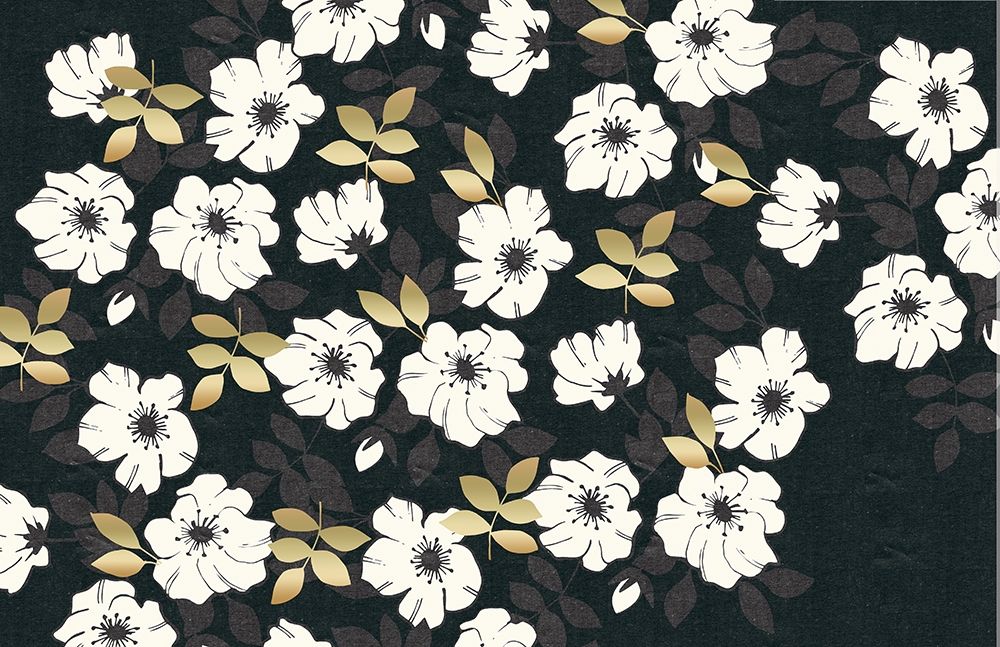 Art Print: 1613 Flora Noir Floral Repeat