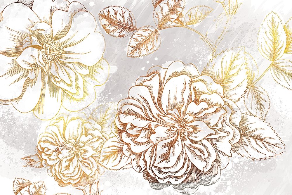 Art Print: Metallic Flowers