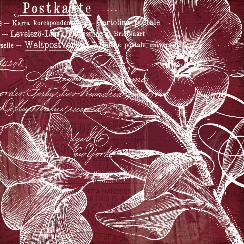 Art Print: OxBlood Fleurs 2