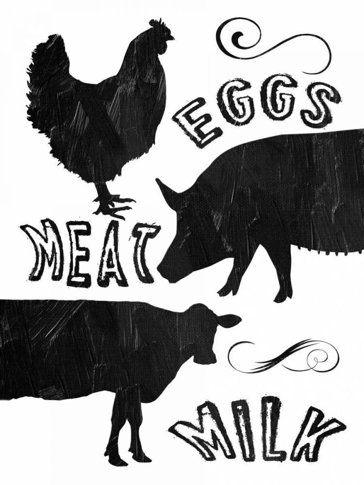 Wall Art Painting id:162383, Name: Local Eggs Meat Milk, Artist: Lewis, Sheldon
