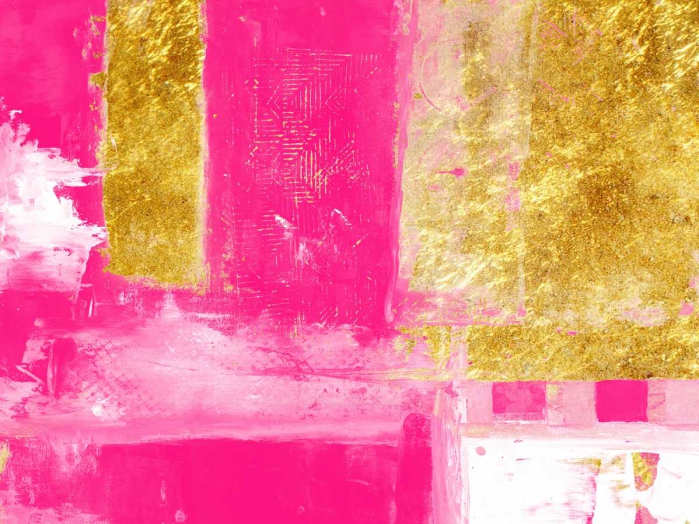 Wall Art Painting id:162411, Name: Mesmerizing Pink And Gold, Artist: Lewis, Sheldon