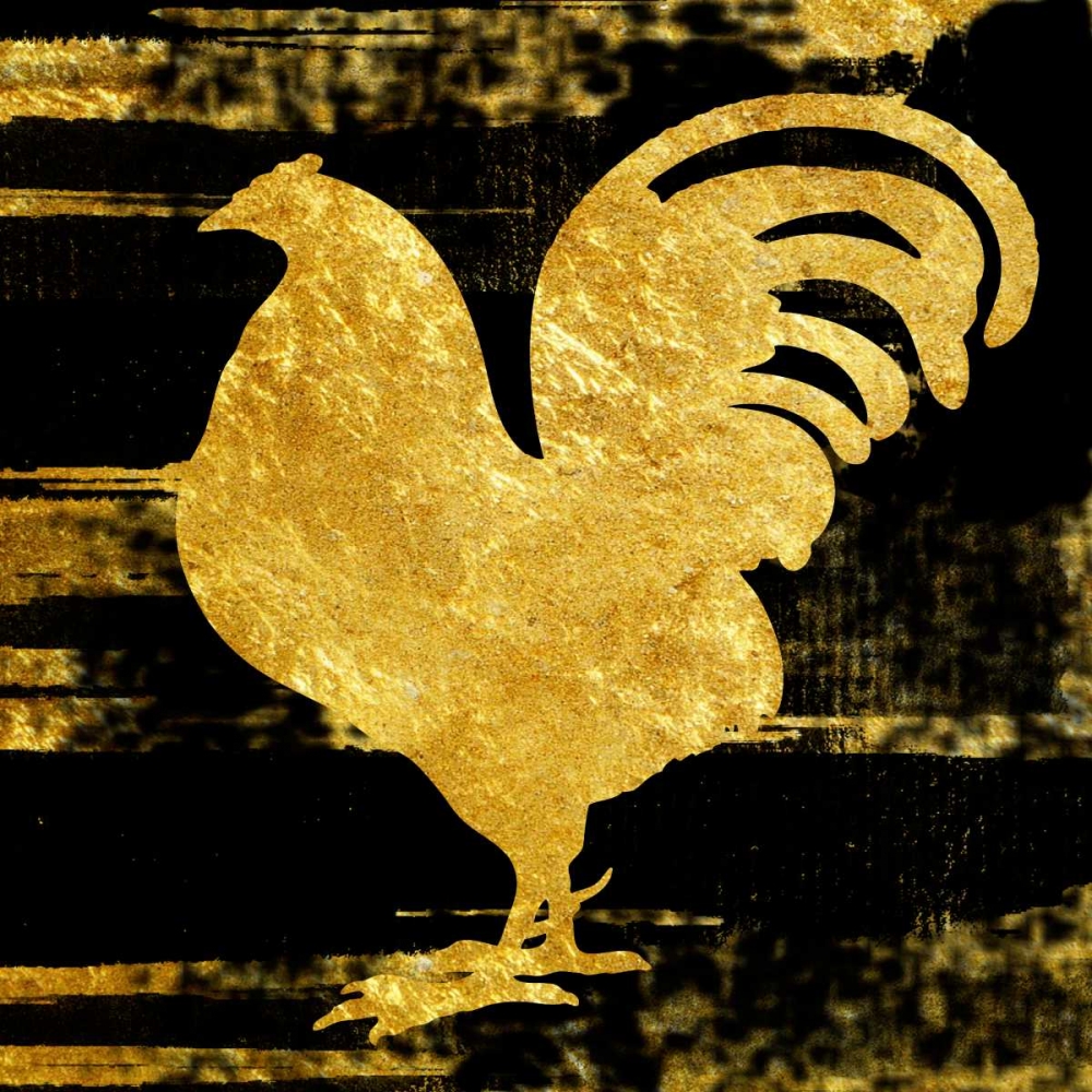 Wall Art Painting id:139475, Name: Gold Rush Rooster, Artist: Lewis, Sheldon