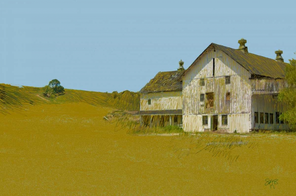 Wall Art Painting id:152845, Name: Barn With Blue Sky, Artist: Butcher, Sarah