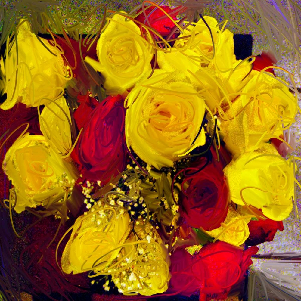 Wall Art Painting id:152867, Name: Yellow And Red Roses, Artist: Butcher, Sarah