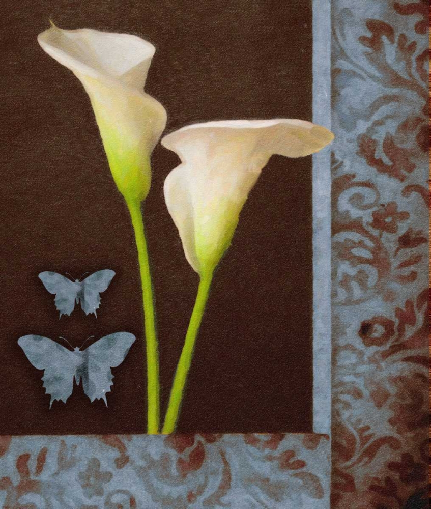 Wall Art Painting id:39743, Name: Gilded Calla2 Blue, Artist: Greene, Taylor