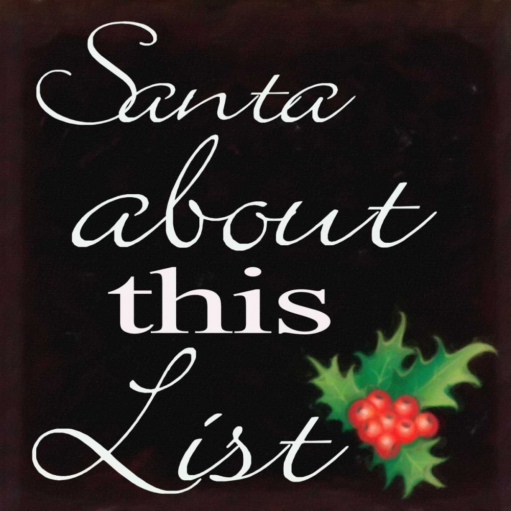 Wall art: About This List, by Greene, Taylor