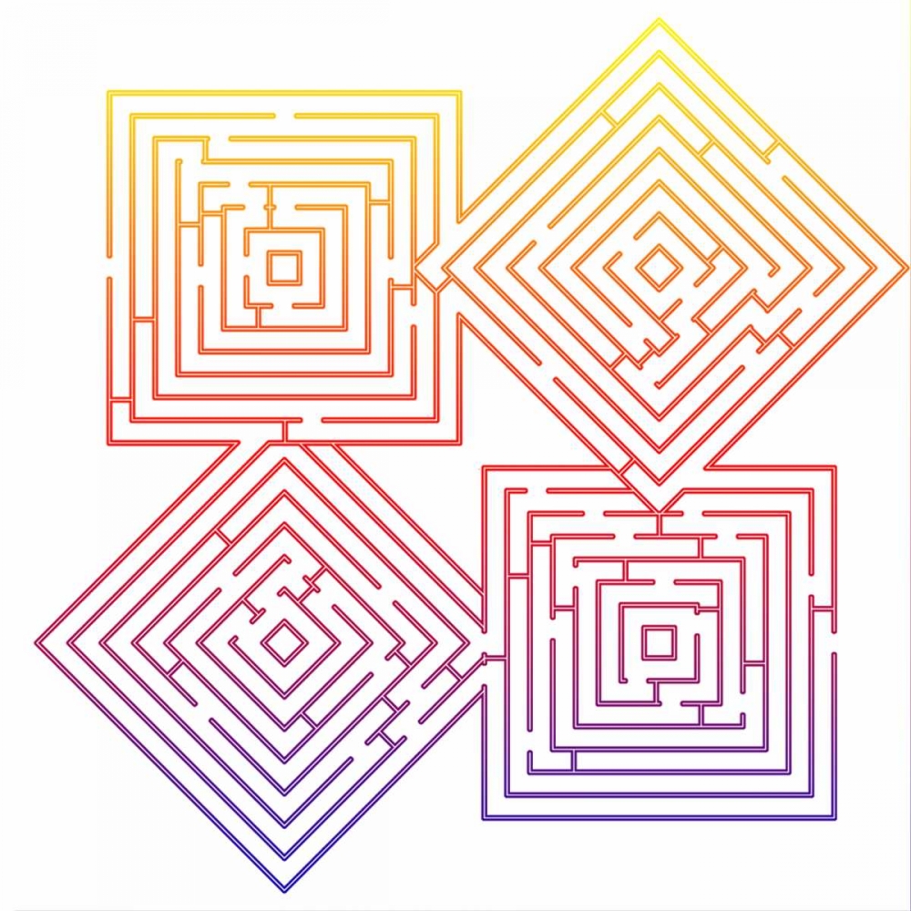 Wall Art Painting id:40619, Name: QUAD LABYRINTH, Artist: Greene, Taylor