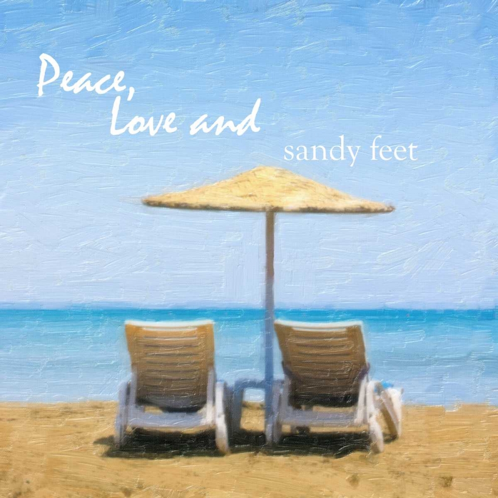 Wall Art Painting id:40883, Name: PEACE LOVE AND SANDY FEET, Artist: Greene, Taylor