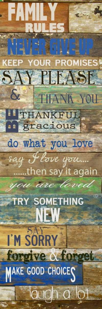 Wall Art Painting id:39251, Name: Family Rules Cools, Artist: Greene, Taylor