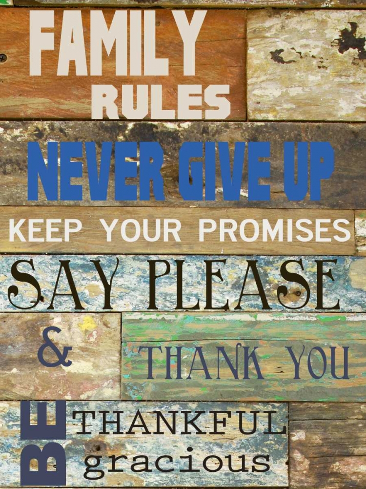 Wall Art Painting id:39255, Name: Family Rules Cools, Artist: Greene, Taylor