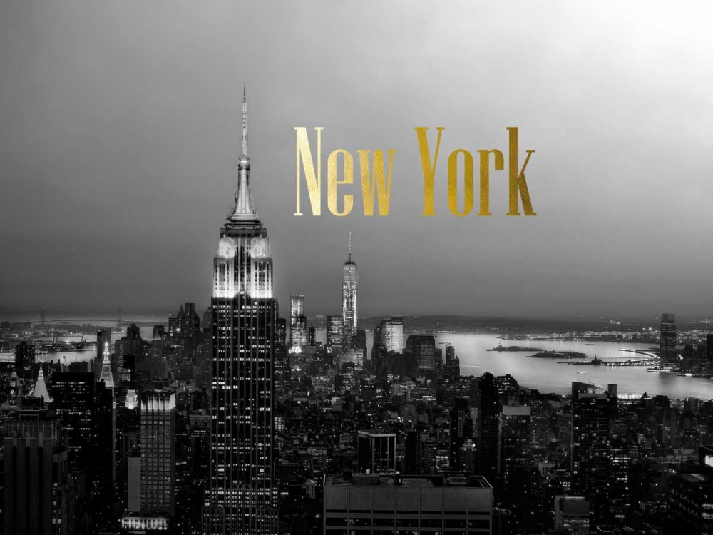 Wall art: Golden New York, by Telik, Tracey