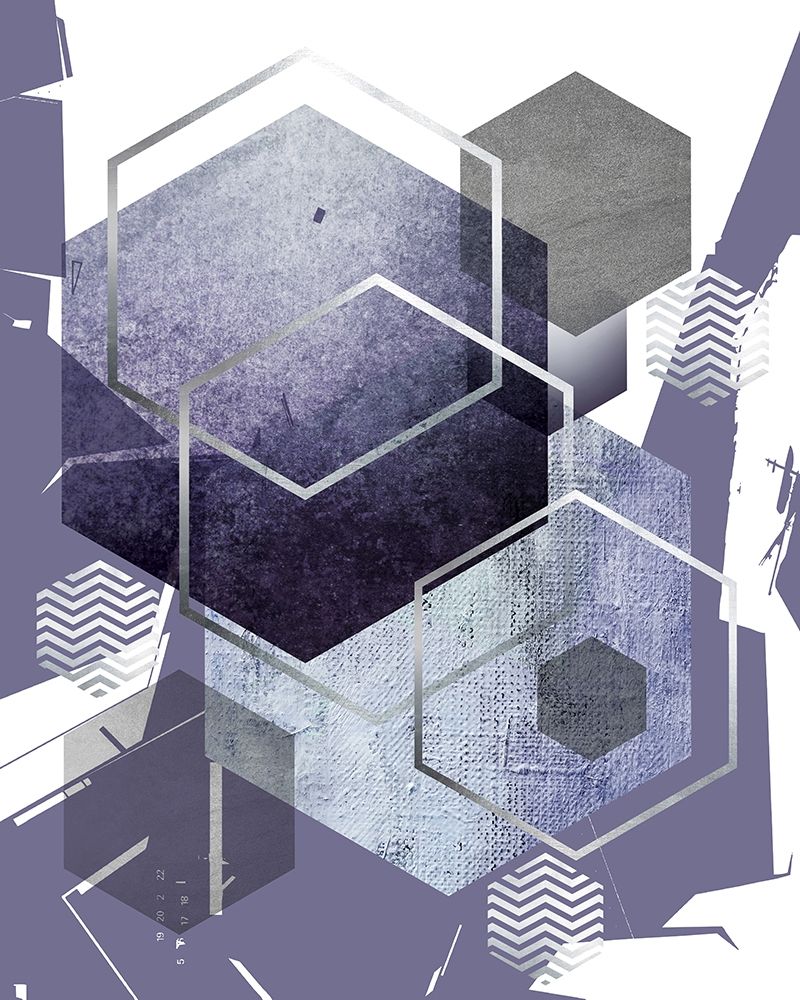 Art Print: Abstract Geo Ultra Violet 1