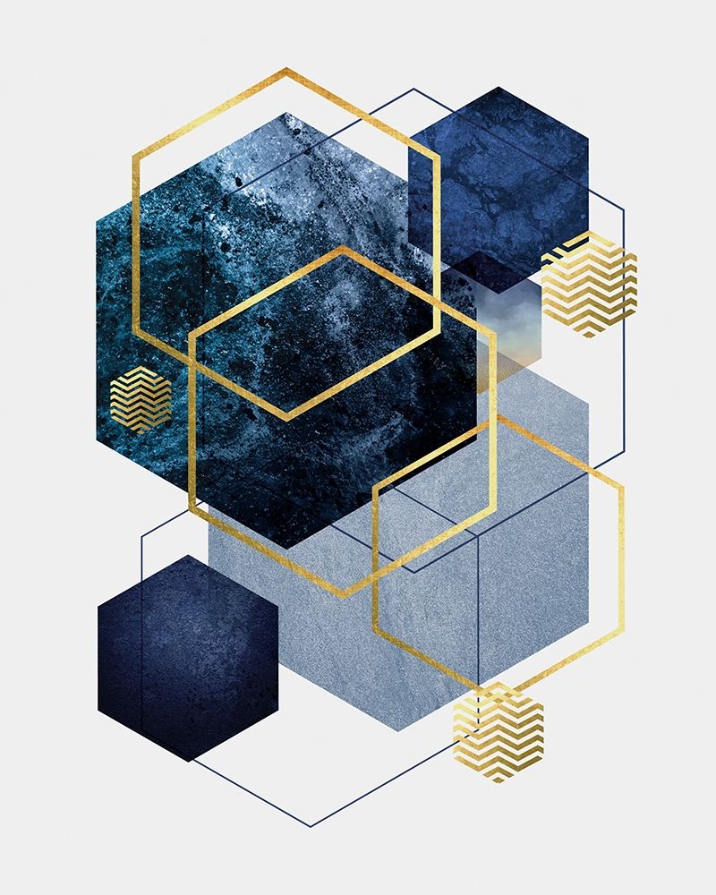 Art Print: Navy Gold Geo 2