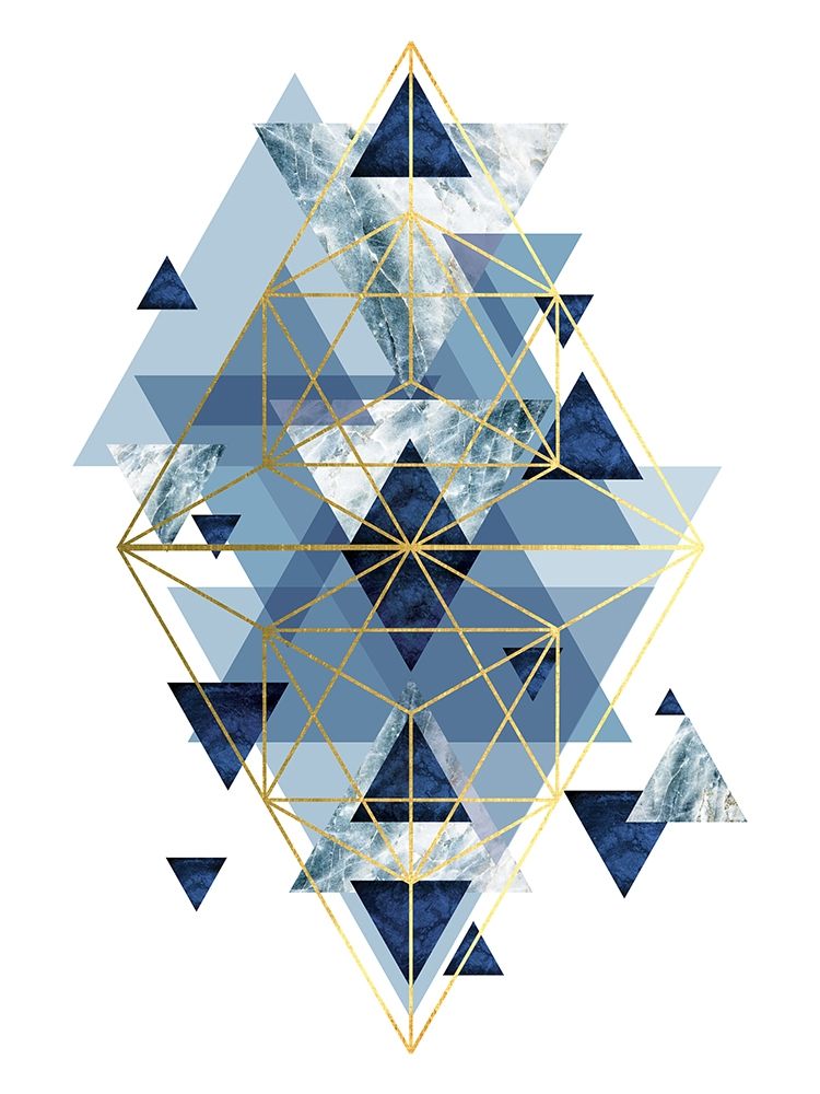 Wall Art Painting id:257593, Name: Navy Gold   Geometric, Artist: Urban Epiphany