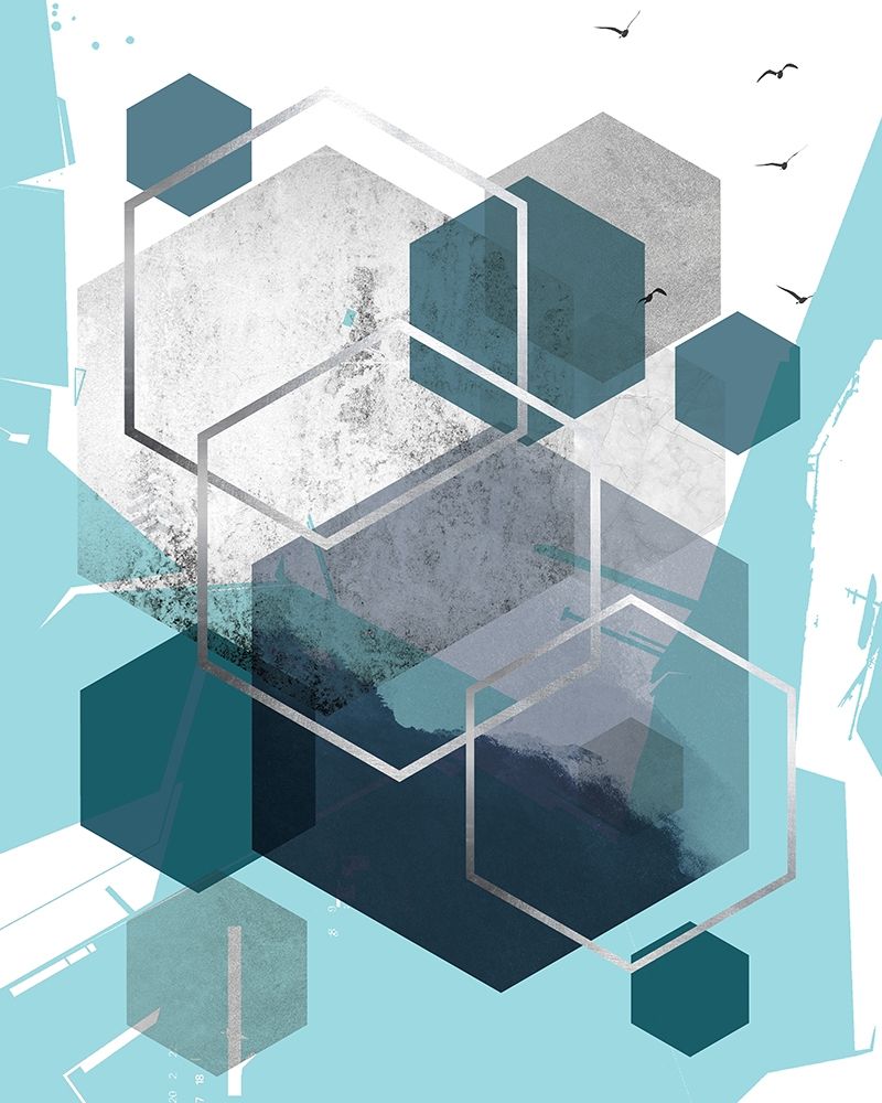 Wall Art Painting id:244389, Name: Abstract Teal 1, Artist: Urban Epiphany