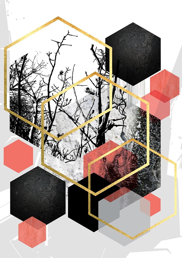 Wall art: Black White Coral Geometric, by Urban Epiphany