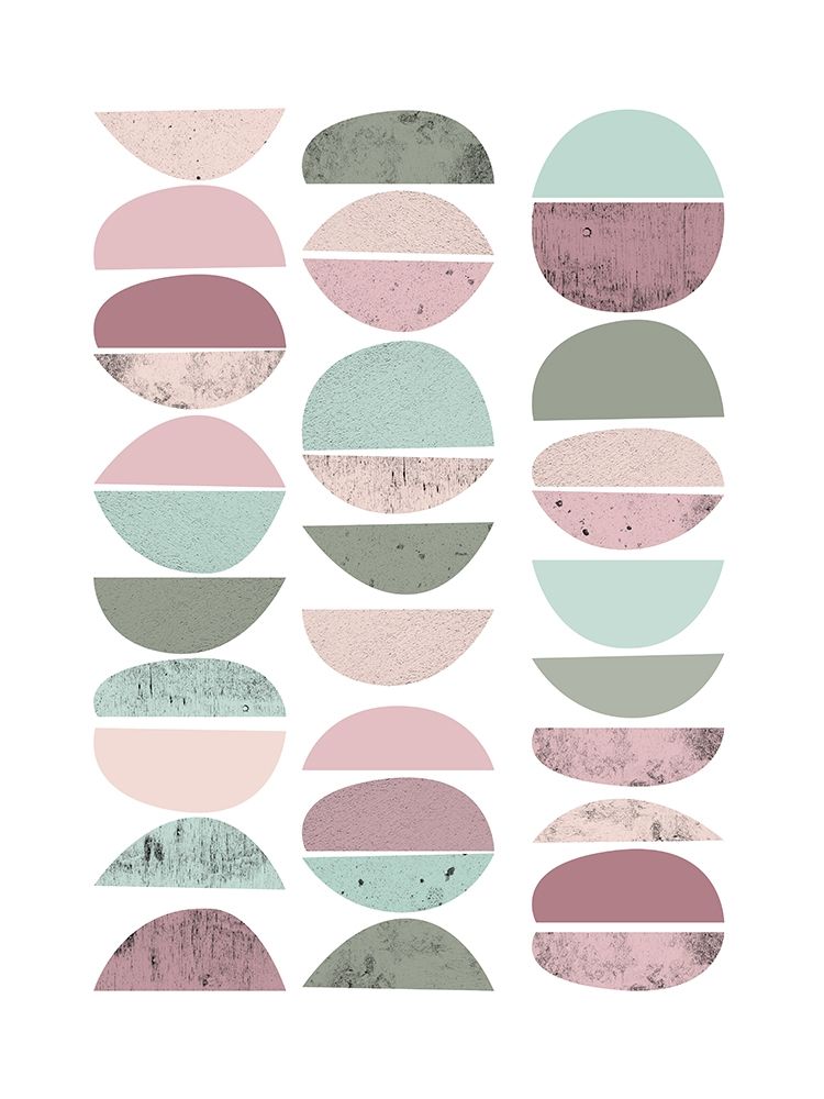 Art Print: MidCentury Ranunculus Tones 2