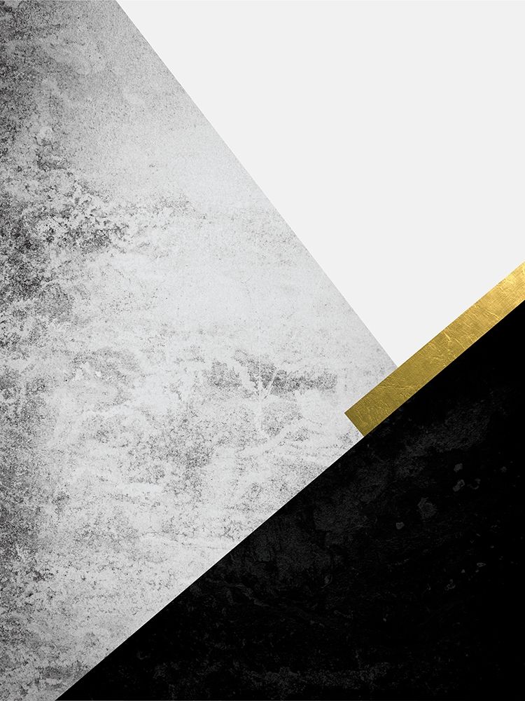 Wall art: Black Grey Gold Mountains 1, by Urban Epiphany