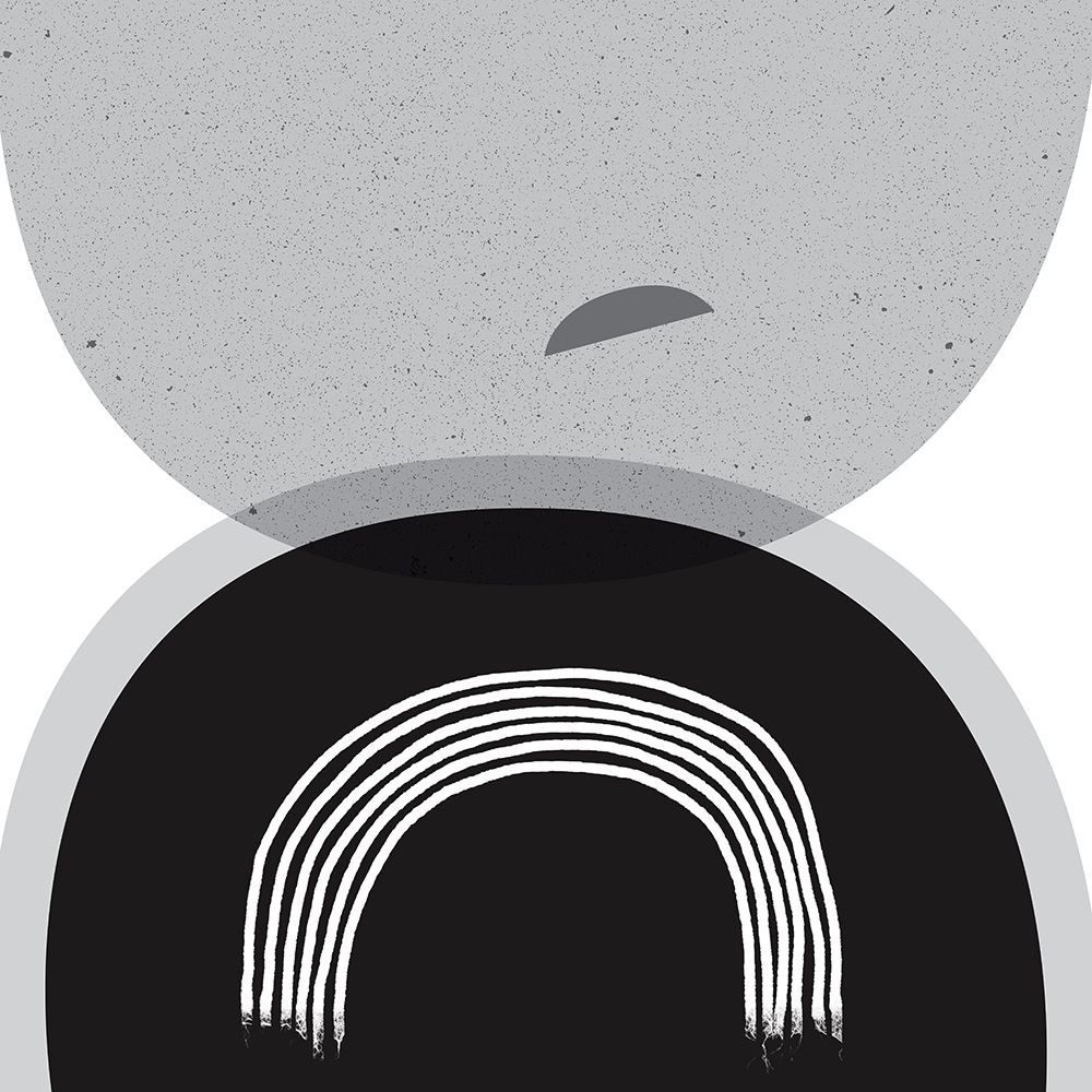 Art Print: Black Grey Minimalist SQ