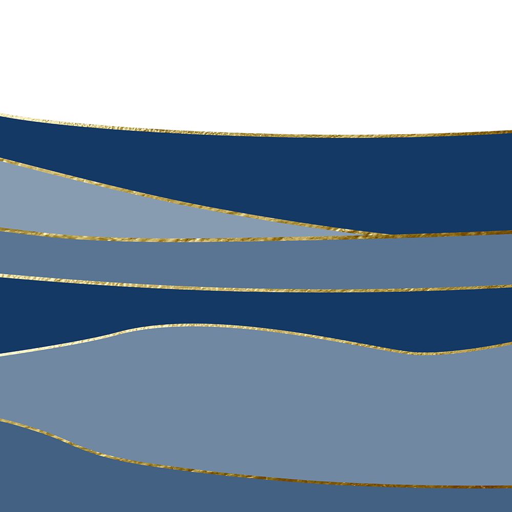 Art Print: Navy Gold Landscape 3 V2