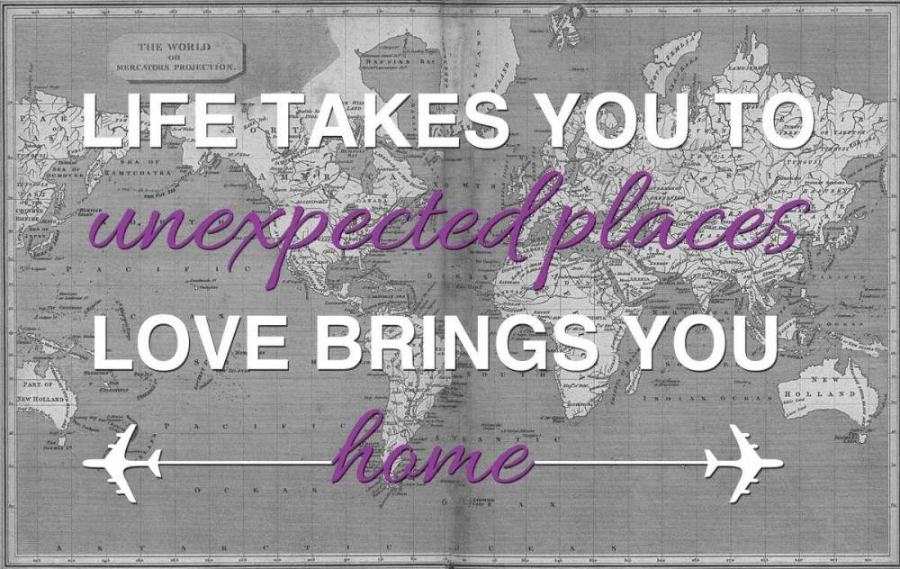 Wall Art Painting id:139645, Name: Life Love Map, Artist: Brown, Victoria