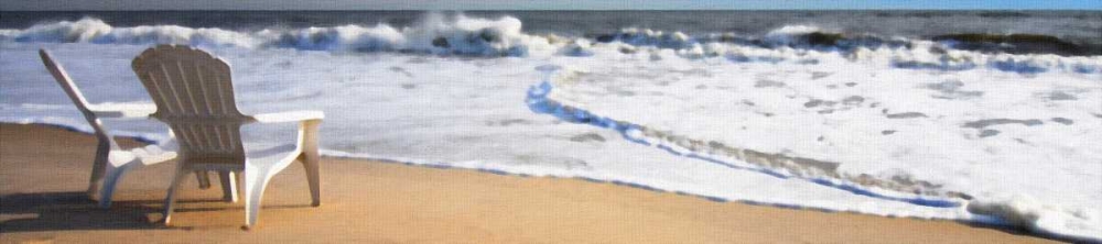 Wall Art Painting id:139729, Name: Adirondaks On The Beach, Artist: Foschino, Suzanne