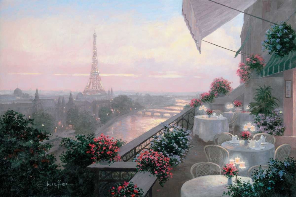 Art Print: Dinner on Terrace