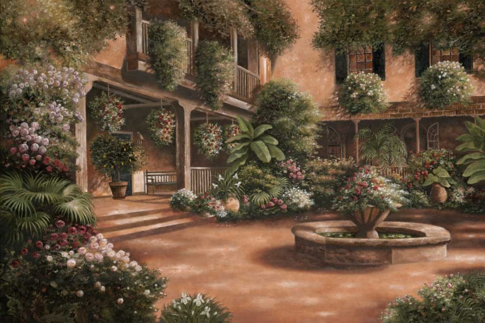 Wall Art Painting id:9980, Name: French Quarter Courtyard II, Artist: Brown, Betsy