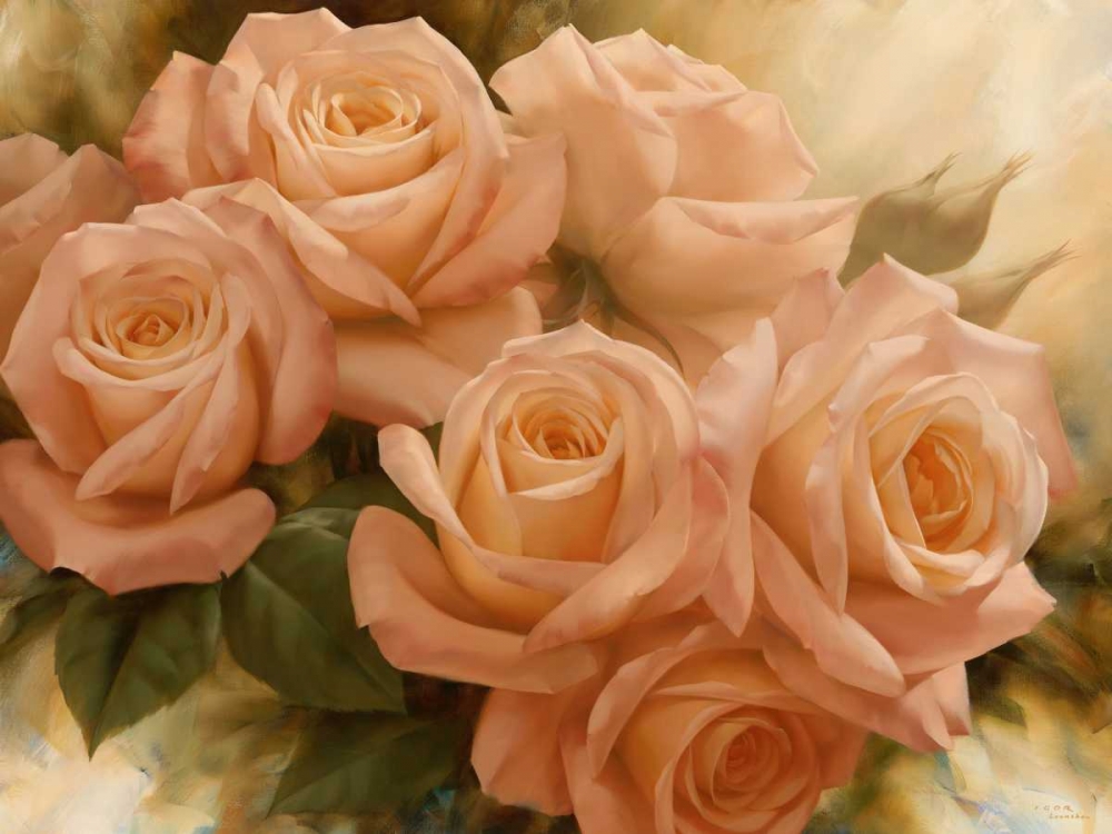 Wall Art Painting id:10108, Name: Peach Rose Splendor II, Artist: Levashov, Igor