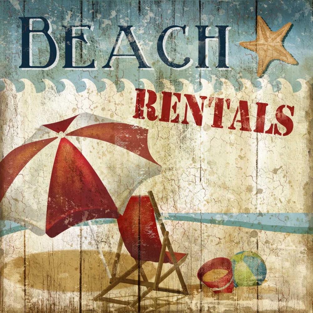 Wall Art Painting id:21372, Name: Beach Rentals, Artist: Knutsen, Conrad