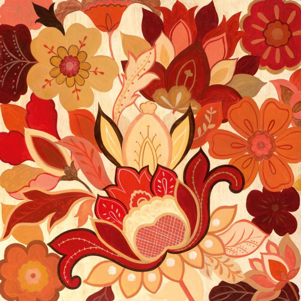 Wall Art Painting id:7928, Name: Vermilion Garden II, Artist: Tava Studios